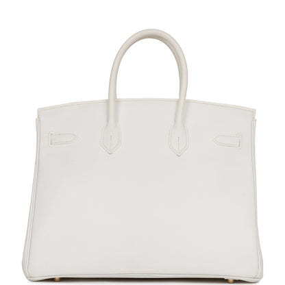 Hermes Birkin 35 White Epsom Gold Hardware