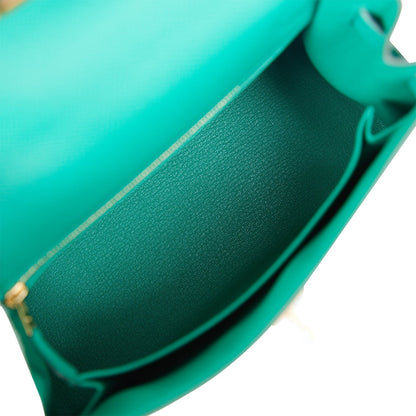 Hermes Kelly Sellier 25 Vert Jade Epsom Gold Hardware