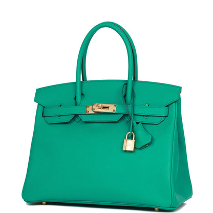 Hermes Birkin 30 Vert Jade Epsom Gold Hardware