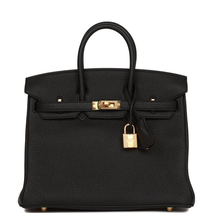 Hermes Birkin 25 Black Togo Gold Hardware