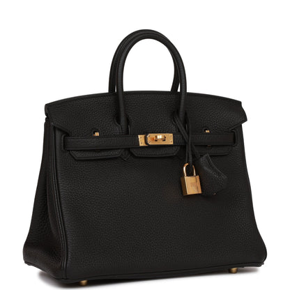 Hermes Birkin 25 Black Togo Gold Hardware