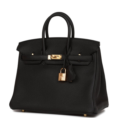 Hermes Birkin 25 Black Togo Gold Hardware