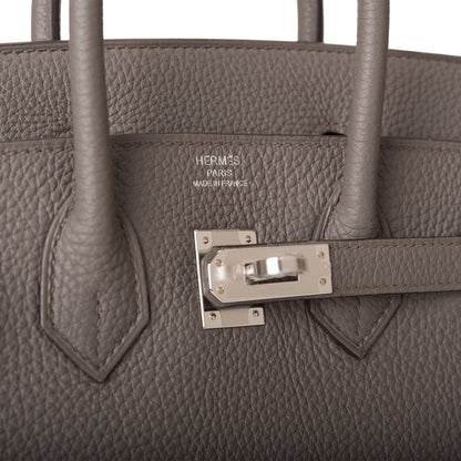 Hermes Birkin 25 Etain Togo Palladium Hardware