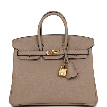 Hermes Birkin 25 Gris Tourterelle Togo Gold Hardware