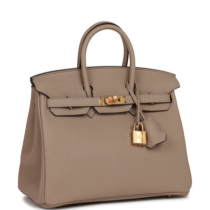 Hermes Birkin 25 Gris Tourterelle Togo Gold Hardware