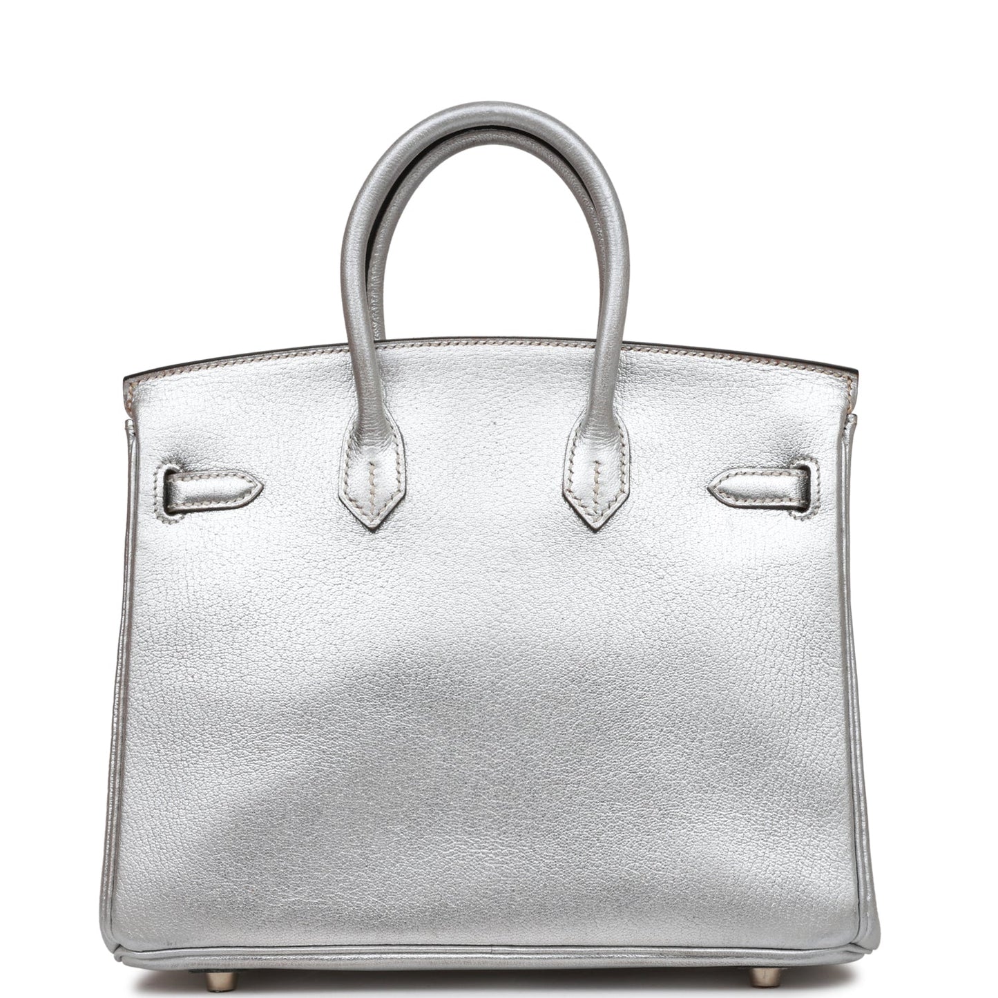 Hermes Birkin 25 Silver Metallic Chevre Palladium Hardware