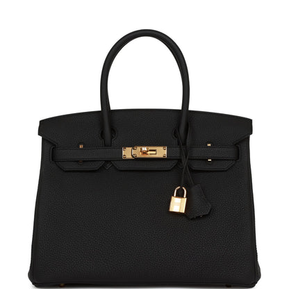 Hermes Birkin 30 Black Togo Gold Hardware