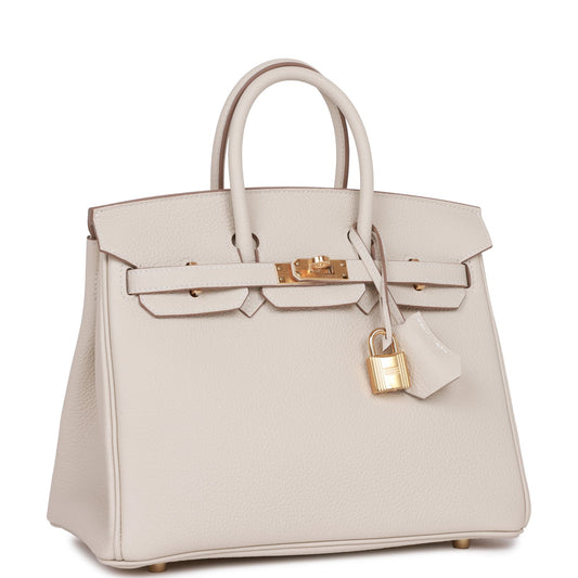 Hermes Birkin 25 Craie Togo Gold Hardware