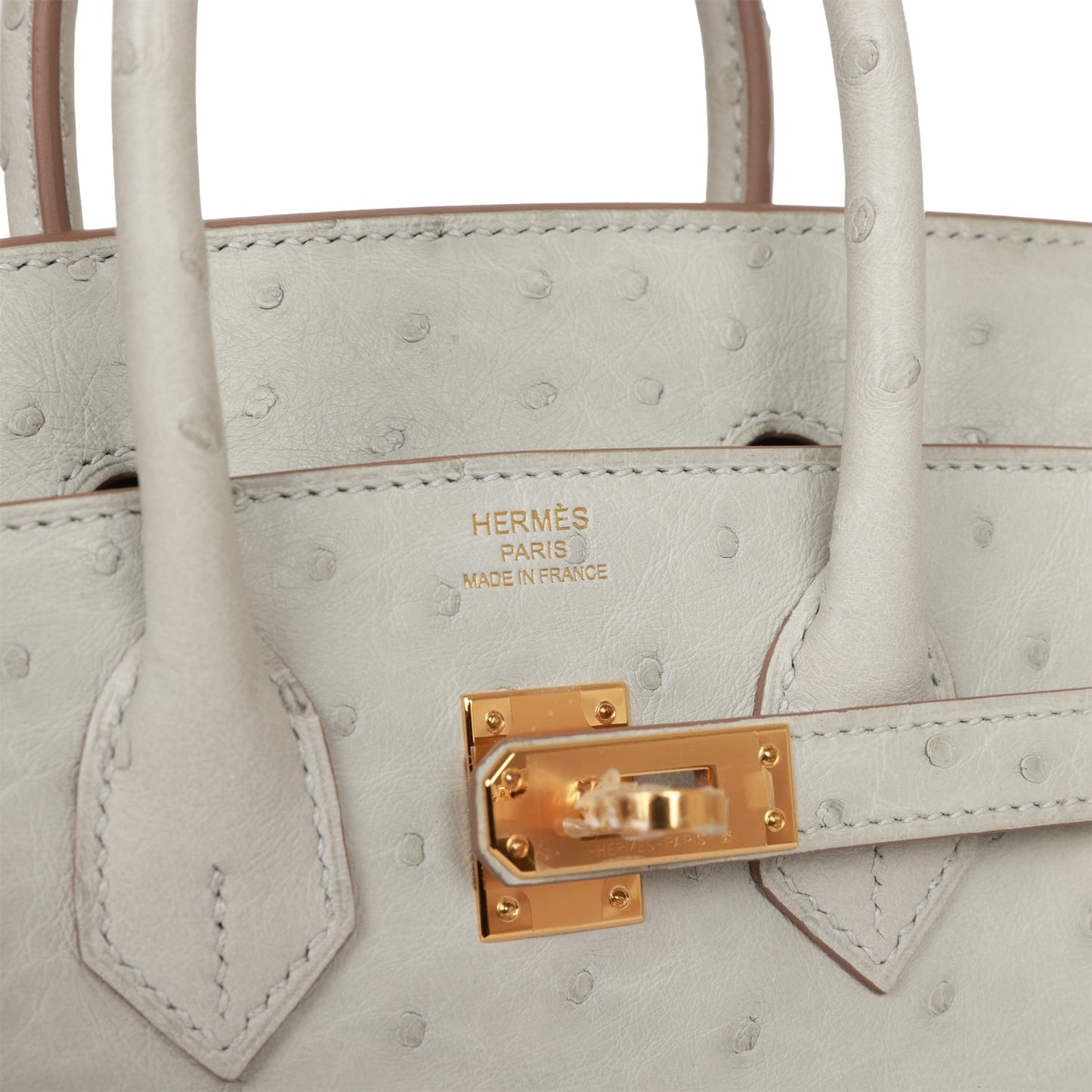 Hermes Birkin 25 Gris Perle Ostrich Gold Hardware