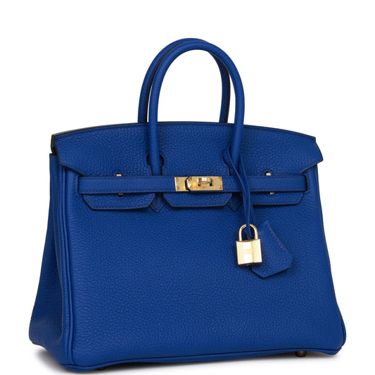 Hermes Birkin 25 Bleu Royal Togo Gold Hardware