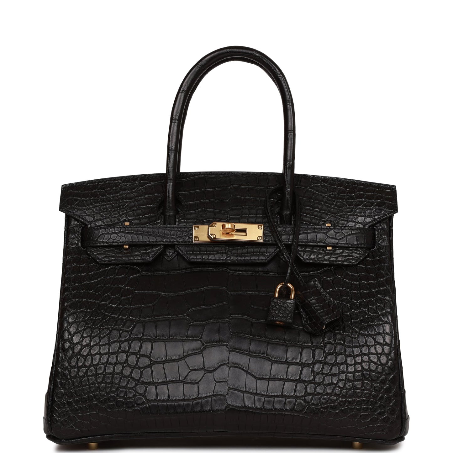 Hermes Birkin 30 Black Matte Alligator Gold Hardware