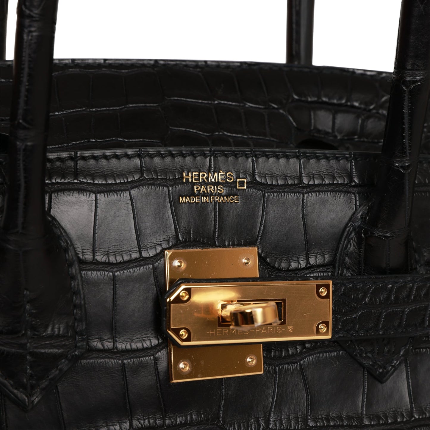 Hermes Birkin 30 Black Matte Alligator Gold Hardware