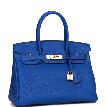 Hermes Birkin 30 Bleu Royal Togo Gold Hardware