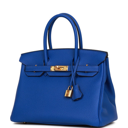 Hermes Birkin 30 Bleu Royal Togo Gold Hardware