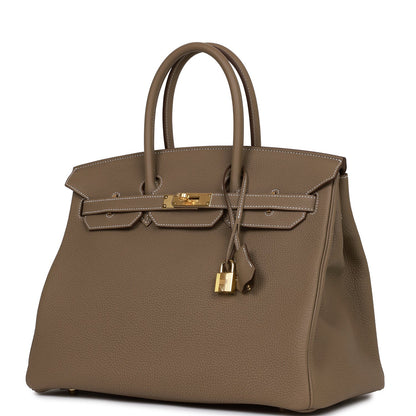 Hermes Birkin 35 Etoupe Togo Gold Hardware