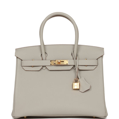 Hermes Birkin 30 Gris Perle Togo Gold Hardware