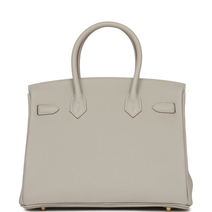 Hermes Birkin 30 Gris Perle Togo Gold Hardware