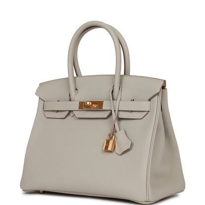 Hermes Birkin 30 Gris Perle Togo Gold Hardware