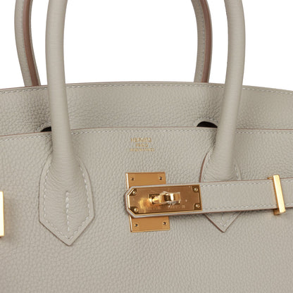 Hermes Birkin 30 Gris Perle Togo Gold Hardware