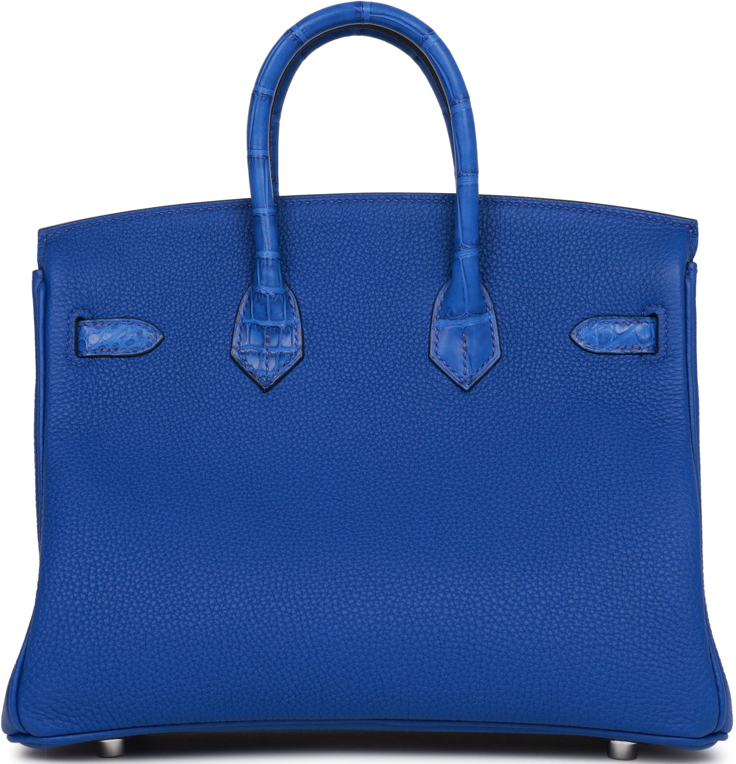 Hermes Birkin 25 Bleu Royal Matte Alligator and Togo Touch Palladium Hardware