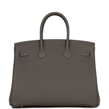 Hermes Birkin 35 Gris Meyer Togo Palladium Hardware