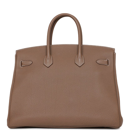 Hermes Birkin 35 Etoupe Togo Palladium Hardware