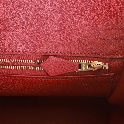 Hermes Birkin 25 Rouge Grenat Matte Alligator and Togo Touch Gold Hardware