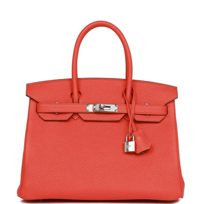 Hermes Birkin 30 Orange Poppy Verso Togo Palladium Hardware