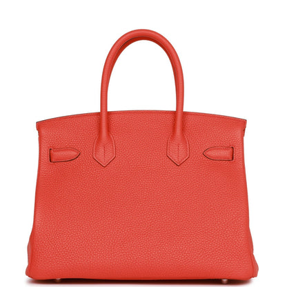 Hermes Birkin 30 Orange Poppy Verso Togo Palladium Hardware