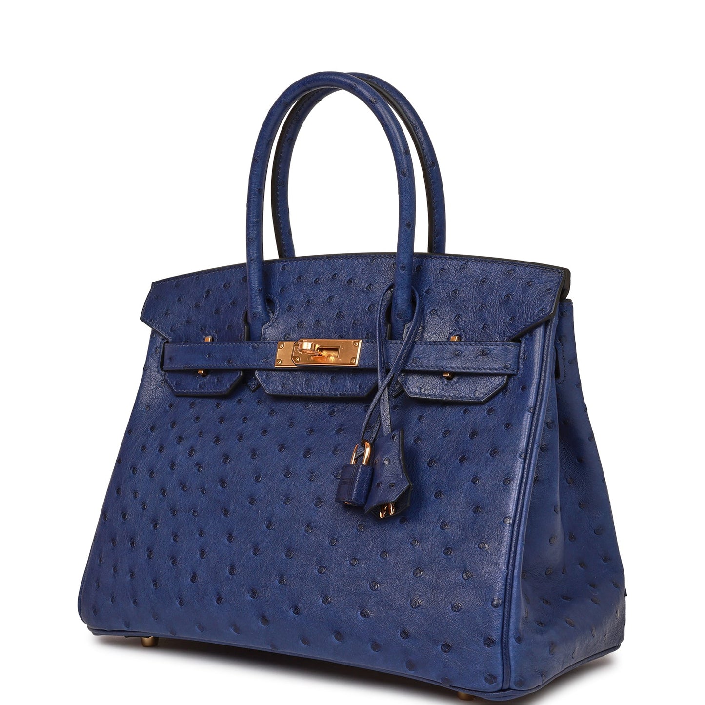 Hermes Birkin 30 Bleu Saphir Ostrich Gold Hardware