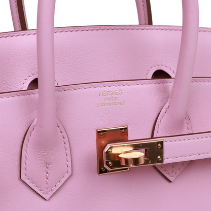 Hermes Birkin 25 Mauve Sylvestre Swift Rose Gold Hardware