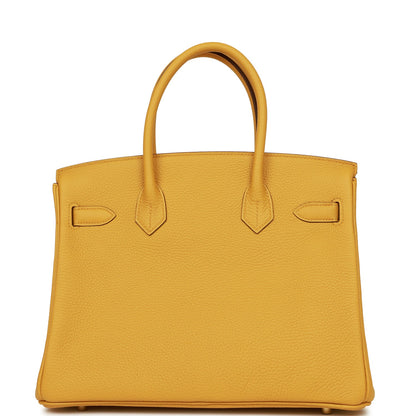 Hermes Birkin 30 Jaune Ambre Clemence Gold Hardware