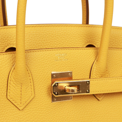 Hermes Birkin 30 Jaune Ambre Clemence Gold Hardware