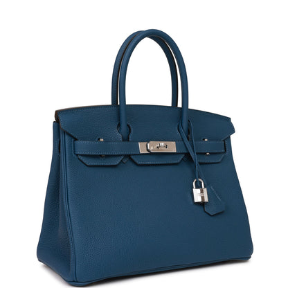 Hermes Birkin 30 Deep Blue Togo Palladium Hardware