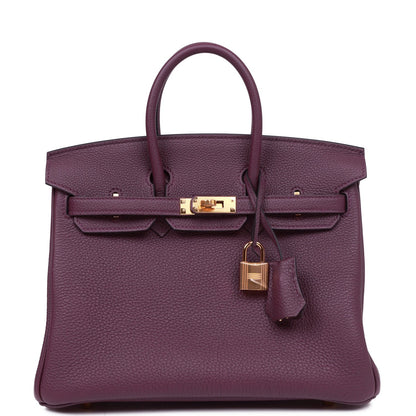 Hermes Birkin 25 Cassis Togo Gold Hardware