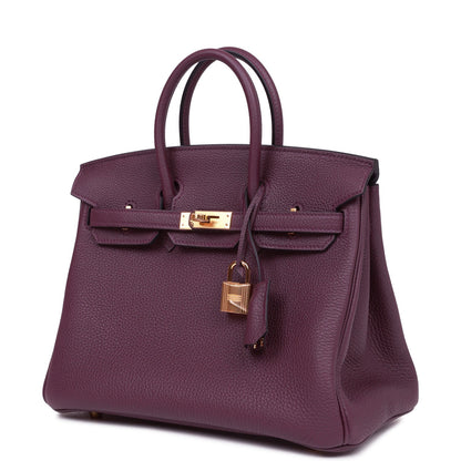 Hermes Birkin 25 Cassis Togo Gold Hardware