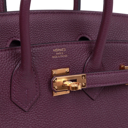 Hermes Birkin 25 Cassis Togo Gold Hardware