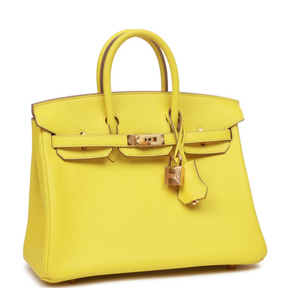 Hermes Birkin 25 Lime Swift Gold Hardware