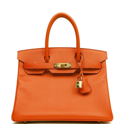 Hermes Birkin 30 Feu Epsom Gold Hardware