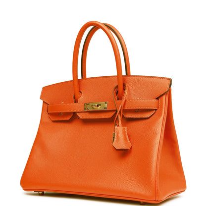 Hermes Birkin 30 Feu Epsom Gold Hardware