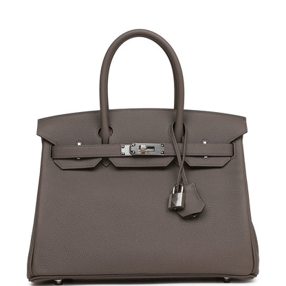 Hermes Birkin 30 Etain Togo Palladium Hardware