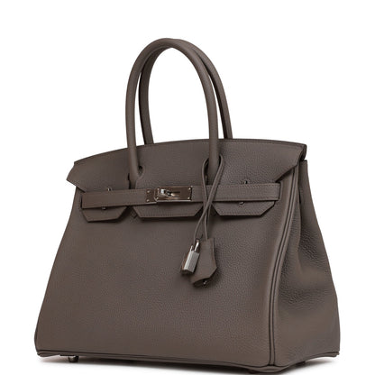 Hermes Birkin 30 Etain Togo Palladium Hardware