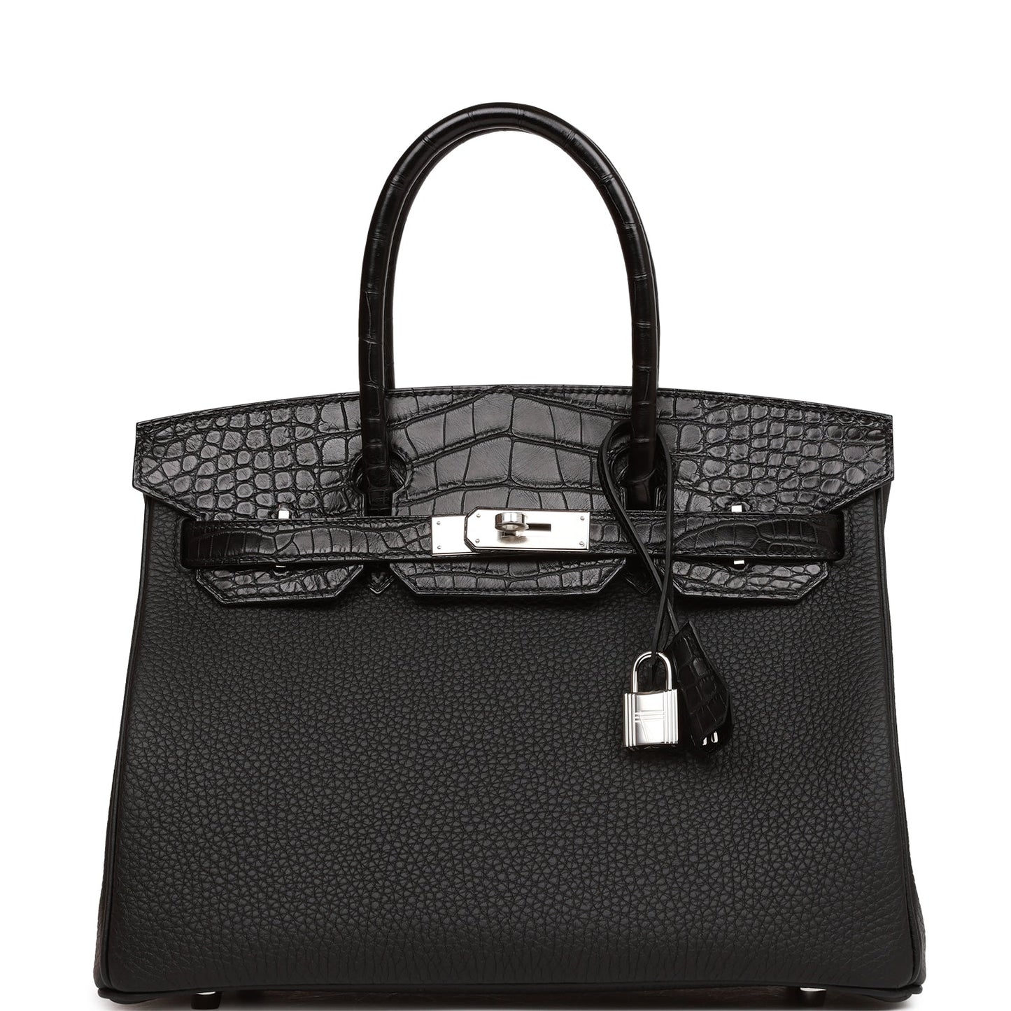 Hermes Birkin 30 Black Matte Alligator and Togo Touch Palladium Hardware