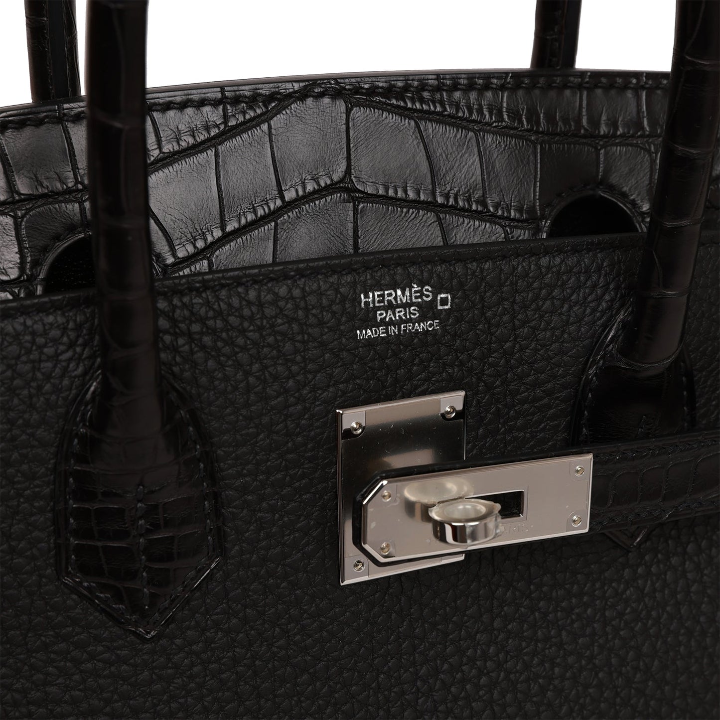 Hermes Birkin 30 Black Matte Alligator and Togo Touch Palladium Hardware