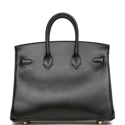 Hermes Birkin 25 Black Tadelakt Gold Hardware