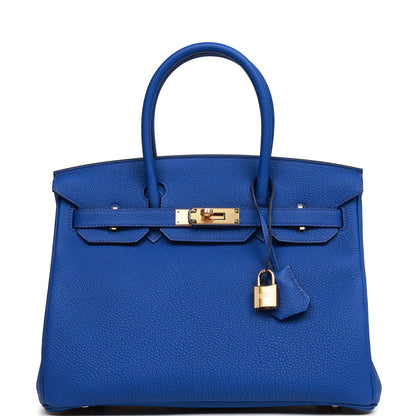 Hermes Birkin 30 Bleu Royal Togo Gold Hardware