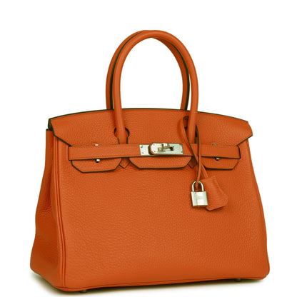 Hermes Birkin 30 Feu Clemence Palladium Hardware