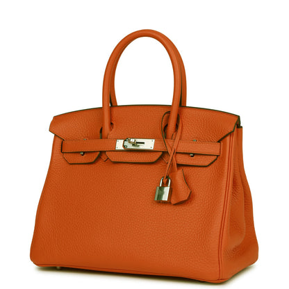 Hermes Birkin 30 Feu Clemence Palladium Hardware