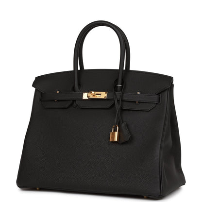 Hermes Birkin 35 Black Togo Gold Hardware