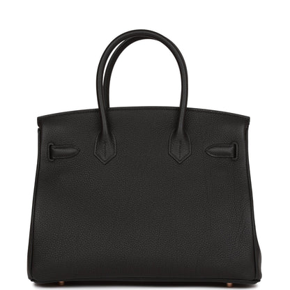 Hermes Birkin 30 Black Togo Rose Gold Hardware